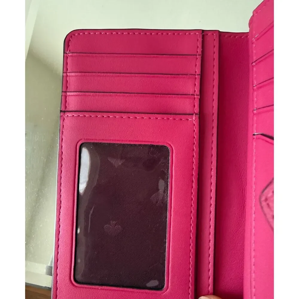 Kate Spade Staci Medium Compact Bifold Wallet in Pink Ruby